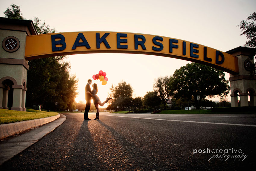 ... Bakersfield, CA. Andrea and Michael under the landmark Bakersfield